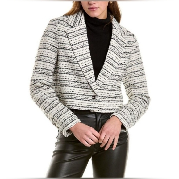 Tweed Black White Old Money Jacket Nwt - Picture 3 of 9